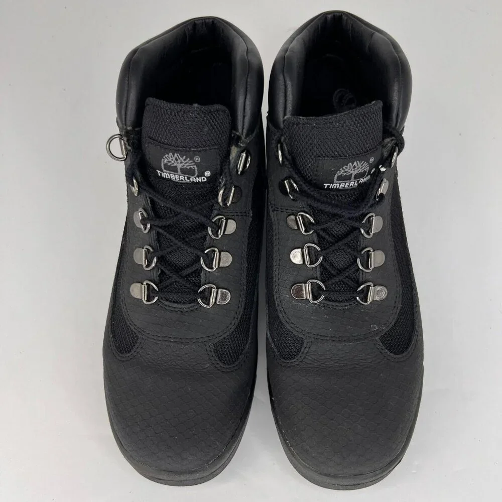 Timberland Helcor Mens 243330 Black Canvas Mid Top Size 6 Hiking Boots